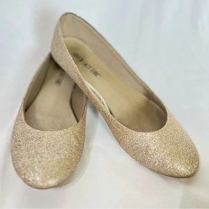 Lower East Side gold glitter ballet flats